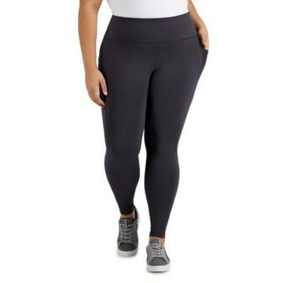 Ideology Plus Size Side-Pocket Full-Length Legging, Created for Macy's - Deep Ch - Picture 1 of 3